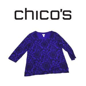 Chico Black And Blue Top Sz 1